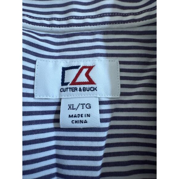 Minnesota Vikings Cutter & Buck Men’s Shirt Purple Stripe Button Down XL - Picture 4 of 6